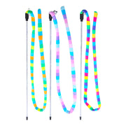 Interactive Cat Toy with Rainbow Stripes and Bell